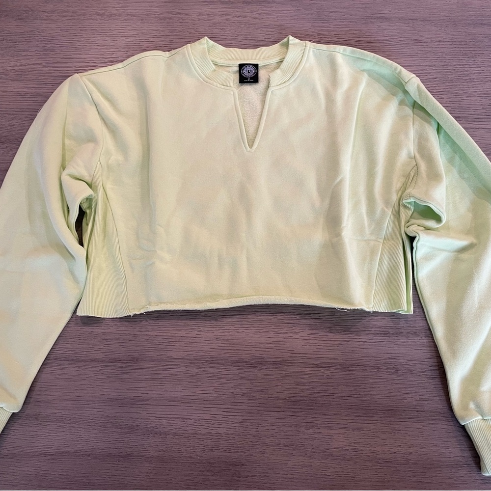 PacSun Lime Green Cropped Sweatshirt
